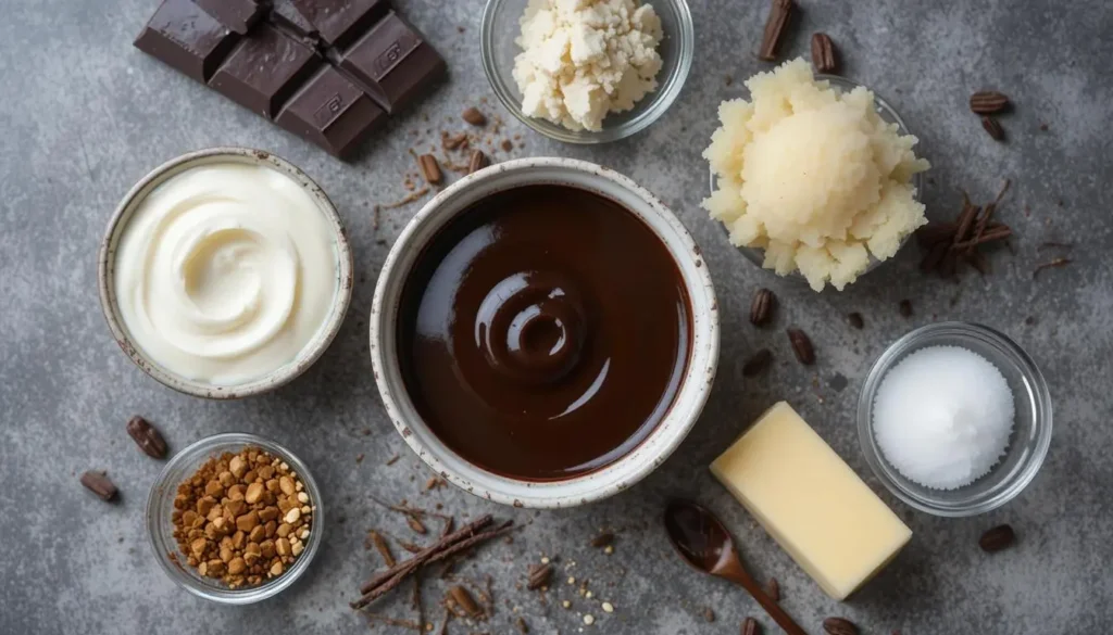 Drizzling Black Label Chocolate Sauce over a scoop of vanilla ice cream.