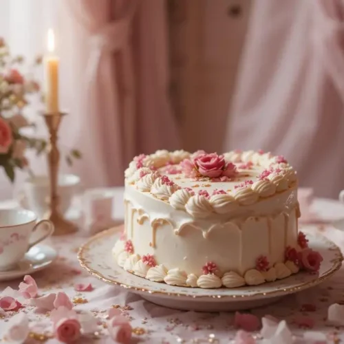 vintage heart cake